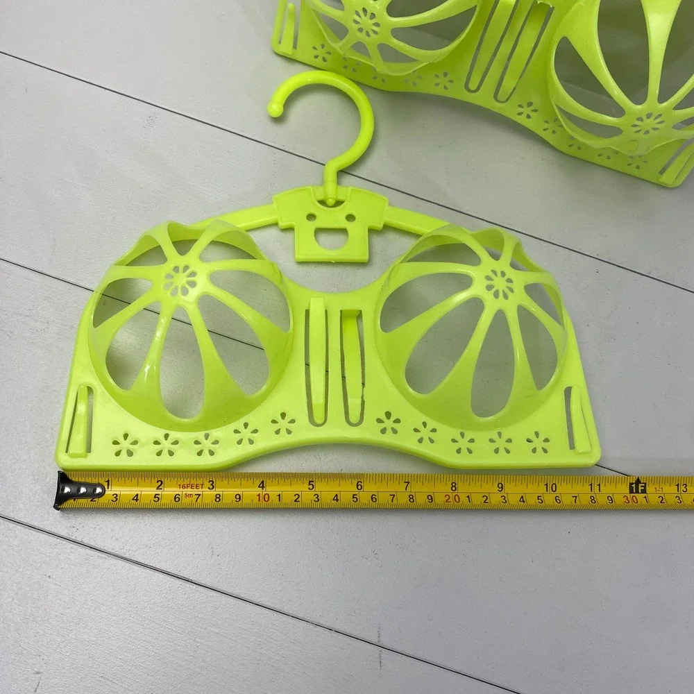 Unbranded Bra Drying Hanger Set 2 Neon Yellow Lingerie Shape Protector OS